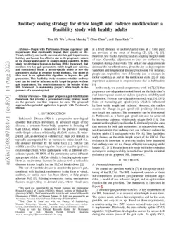 Auditory cueing strategy for stride length and cadence modification: a
  feasibility study with healthy adults