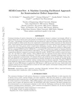 SEMI-CenterNet: A Machine Learning Facilitated Approach for
  Semiconductor Defect Inspection