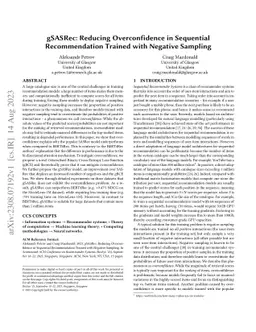 gSASRec: Reducing Overconfidence in Sequential Recommendation Trained
  with Negative Sampling