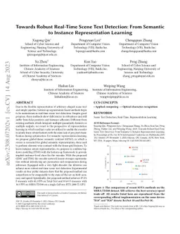 Towards Robust Real-Time Scene Text Detection: From Semantic to Instance
  Representation Learning