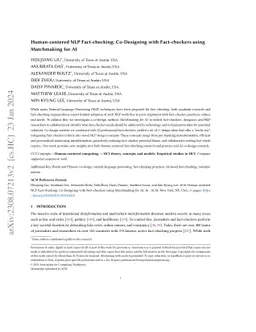 Human-centered NLP Fact-checking: Co-Designing with Fact-checkers using
  Matchmaking for AI