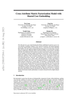 Cross-Attribute Matrix Factorization Model with Shared User Embedding