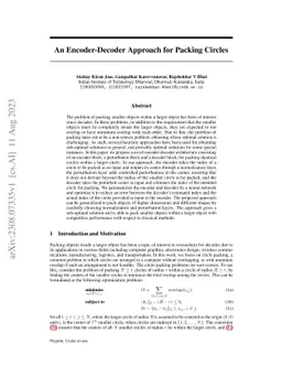 An Encoder-Decoder Approach for Packing Circles