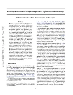 Learning Deductive Reasoning from Synthetic Corpus based on Formal Logic