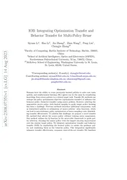 IOB: Integrating Optimization Transfer and Behavior Transfer for
  Multi-Policy Reuse