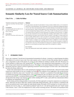 Semantic Similarity Loss for Neural Source Code Summarization