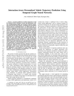 Interaction-Aware Personalized Vehicle Trajectory Prediction Using
  Temporal Graph Neural Networks