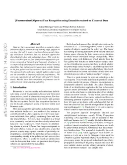 Open-set Face Recognition using Ensembles trained on Clustered Data