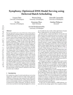 Symphony: Optimized DNN Model Serving using Deferred Batch Scheduling