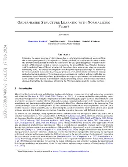 Order-based Structure Learning with Normalizing Flows