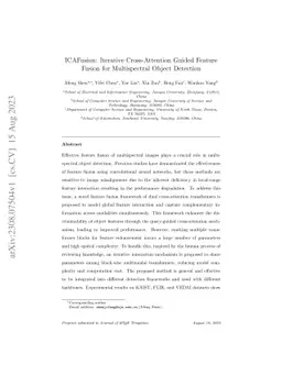 ICAFusion: Iterative Cross-Attention Guided Feature Fusion for
  Multispectral Object Detection