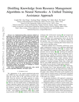 Distilling Knowledge from Resource Management Algorithms to Neural
  Networks: A Unified Training Assistance Approach
