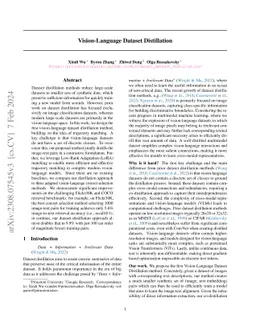 Vision-Language Dataset Distillation
