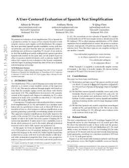 A User-Centered Evaluation of Spanish Text Simplification