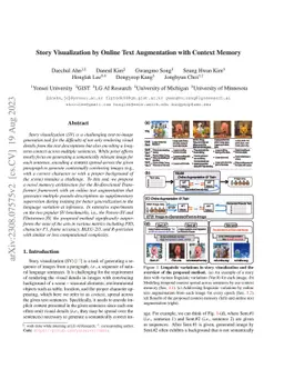 Story Visualization by Online Text Augmentation with Context Memory