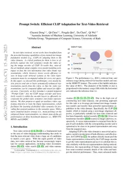 Prompt Switch: Efficient CLIP Adaptation for Text-Video Retrieval