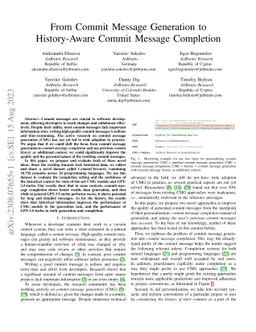 From Commit Message Generation to History-Aware Commit Message
  Completion