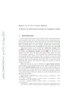 A Review of Adversarial Attacks in Computer Vision