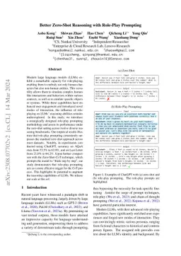 Better Zero-Shot Reasoning with Role-Play Prompting
