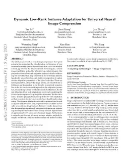Dynamic Low-Rank Instance Adaptation for Universal Neural Image
  Compression