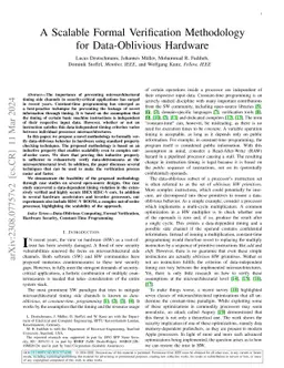 A Scalable Formal Verification Methodology for Data-Oblivious Hardware