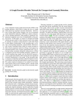 A Graph Encoder-Decoder Network for Unsupervised Anomaly Detection