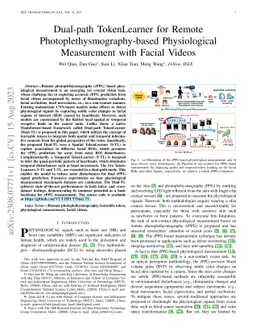 Dual-path TokenLearner for Remote Photoplethysmography-based
  Physiological Measurement with Facial Videos