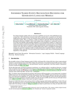 Informed Named Entity Recognition Decoding for Generative Language
  Models