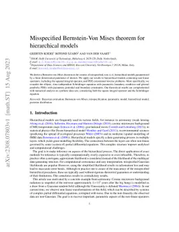 Misspecified Bernstein-Von Mises theorem for hierarchical models