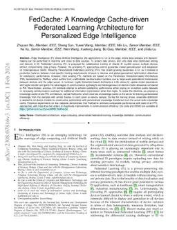FedCache: A Knowledge Cache-driven Federated Learning Architecture for
  Personalized Edge Intelligence