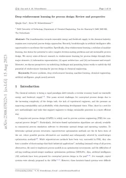 Deep reinforcement learning for process design: Review and perspective