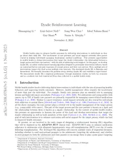 Dyadic Reinforcement Learning