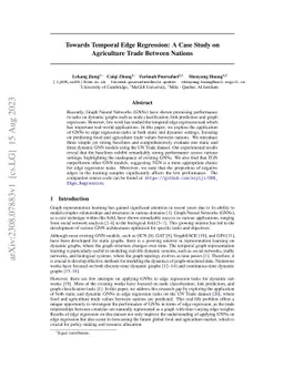 Towards Temporal Edge Regression: A Case Study on Agriculture Trade
  Between Nations