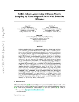 SciRE-Solver: Accelerating Diffusion Models Sampling by Score-integrand
  Solver with Recursive Difference