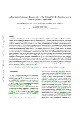 A Foundation Language-Image Model of the Retina (FLAIR): Encoding Expert Knowledge in Text Supervision