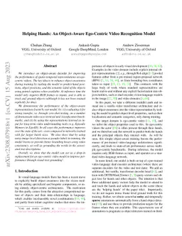 Helping Hands: An Object-Aware Ego-Centric Video Recognition Model
