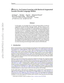 RAVEN: In-Context Learning with Retrieval-Augmented Encoder-Decoder
  Language Models