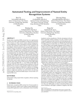 Automated Testing and Improvement of Named Entity Recognition Systems