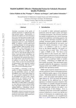 MultiSChuBERT: Effective Multimodal Fusion for Scholarly Document
  Quality Prediction