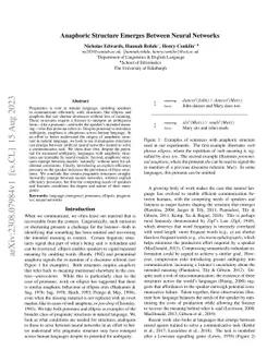 Anaphoric Structure Emerges Between Neural Networks