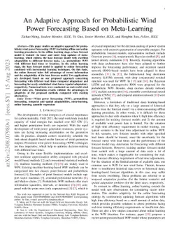 An Adaptive Approach for Probabilistic Wind Power Forecasting Based on
  Meta-Learning