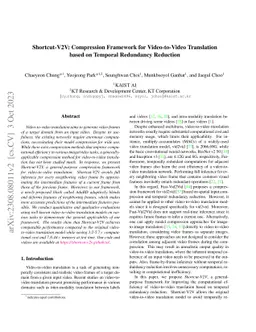Shortcut-V2V: Compression Framework for Video-to-Video Translation based
  on Temporal Redundancy Reduction