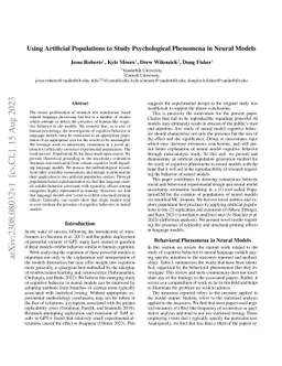 Using Artificial Populations to Study Psychological Phenomena in Neural
  Models