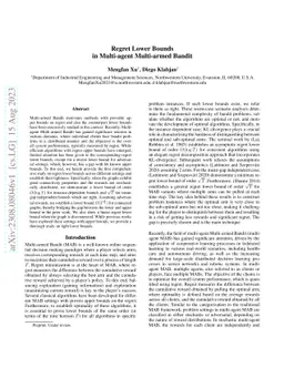 Regret Lower Bounds in Multi-agent Multi-armed Bandit