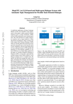 DiagGPT: An LLM-based and Multi-agent Dialogue System with Automatic
  Topic Management for Flexible Task-Oriented Dialogue