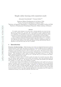 Simple online learning with consistent oracle