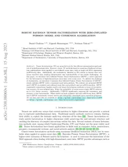 Robust Bayesian Tensor Factorization with Zero-Inflated Poisson Model
  and Consensus Aggregation