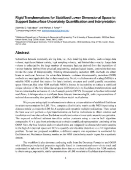 Rigid Transformations for Stabilized Lower Dimensional Space to Support
  Subsurface Uncertainty Quantification and Interpretation