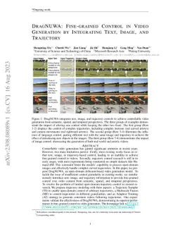 DragNUWA: Fine-grained Control in Video Generation by Integrating Text,
  Image, and Trajectory