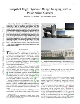 Snapshot High Dynamic Range Imaging with a Polarization Camera